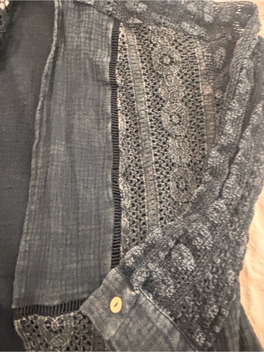 Blue Velvet Black Acid Wash Lace Duster NWT Medium - Picture 6 of 8